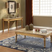 Daesha Coffee Table 81715 in Antique Gold & Marble by Acme