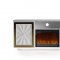 Shoshanna Electric Fireplace Media Console in White & Gold