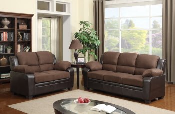 U880018 Sofa & Loveseat Chocolate Microfiber by Global w/Options [GFS-U880018KD]