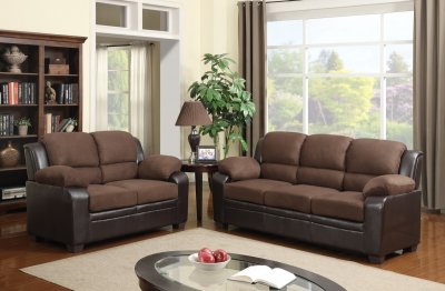 U880018 Sofa & Loveseat Chocolate Microfiber by Global w/Options