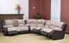 Two-Tone Microsuede & Bycast Modern Reclining Sectional Sofa