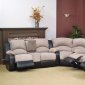 Two-Tone Microsuede & Bycast Modern Reclining Sectional Sofa