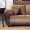 Two-Tone Mocha Transitional Living Room w/Pillow Top Seating