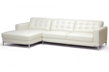 Babbit Sectional Sofa in Ivory Leather by Wholesale Interiors [WISS-Babbit Ivory]