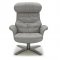 Karma Lounge Chair in Grey Leather by J&M w/Options