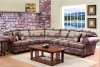 Saddle Fabric Modern Sectional Sofa w/Multi-Tone Accents