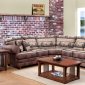 Saddle Fabric Modern Sectional Sofa w/Multi-Tone Accents