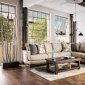 Lazzaro Sectional Sofa SM1115 in Beige Stain Resistant Fabric