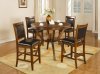 Brown Walnut Finish Modern 5Pc Counter Height Dining Set