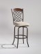 Autumn Rust Base & Beige Fabric Seat Set of 2 Barstools