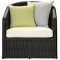 Cozy Outdoor Patio Armchair in Espresso/White by Modway