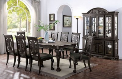 Petersburg Dining Table CM3185DG in Dark Gray w/Options