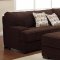 Minnis 9759CH Sectional Sofa in Chocolate Fabric by Homelegance