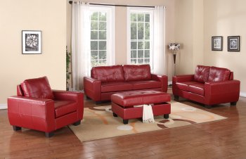 G209 Sofa & Loveseat in Red Bonded Leather by Glory w/Options [GYS-G209]