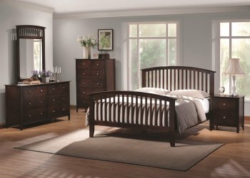 Tia 202081 Bedroom 5Pc Set in Cappuccino w/Options [CRBS-202081-Tia]