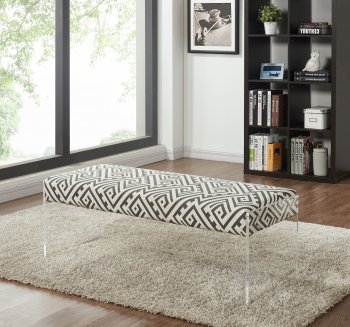 Lavo 104 Black & White Fabric Bench by Meridian [MRBN-104-Lavo]