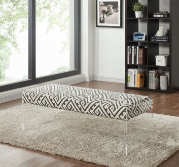 Lavo 104 Black & White Fabric Bench by Meridian