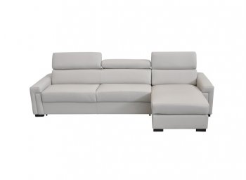 Sacha Sectional Sofa Bed in Light Grey Full Leather by VIG [VGSS-Sacha Light Grey]