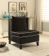 Ozella Accent Chair 59576 2Pc Set in Black Velvet Fabric by Acme