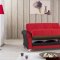 Urban Style Sofa Bed in Red Fabric by Casamode w/Options