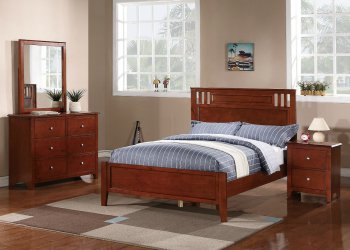 F9047 Kids Bedroom 4Pc Set in Cherry by Boss w/Options [PXBS-F9047 Cherry]