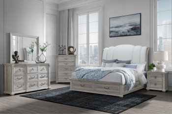 Rowan Bedroom in Natural by Global w/Storage Bed & Options [GFBS-Rowan Storage Natural]