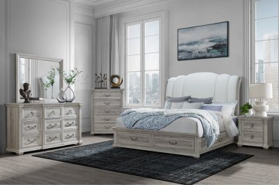 Rowan Bedroom in Natural by Global w/Storage Bed & Options