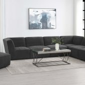 Sunny Sectional Sofa 6Pc 552081 Charcoal Fabic Coaster w/Options