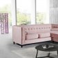 Taylor Sectional Sofa 643 in Pink Velvet Fabric by Meridian