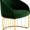 Gio Accent Chair 586 Set of 2 in Green Velvet by Meridian