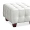 White Leather Modern Living Room Furniture With Tufted Seats