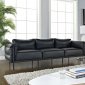 Charles Grande Sofa in Black Leather by Modway w/Options