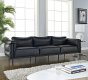 Charles Grande Sofa in Black Leather by Modway w/Options