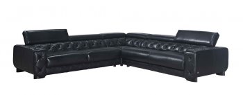 Hilton Sectional Sofa in Black Premium Leather by J&M [JMSS-Hilton]