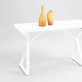 8719 Self-Storing Extension Sofa Table in White by Chintaly