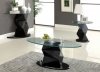 CM4170BK Halava V Coffee Table in Black w/Glass Top & Options