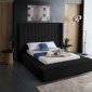 Kiki Upholstered Bed in Black Velvet Fabric by Meridian