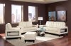 504421 Paige Sofa in Cream Bonded Leather by Coaster w/Options