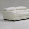 White Full Top Grain Leather Modern 3PC Sofa Set w/Wood Legs