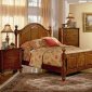 Walnut Finish Classic Bedroom with Arched Headboard