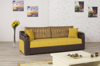 Divan Deluxe Signature Sofa Bed in Mustard Fabric by Casamode [CMSB-Divan Deluxe Sign. Mustard]