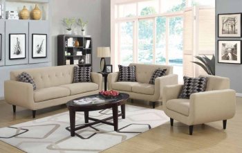 Stansall Sofa 505204 in Ivory Fabric by Coaster w/Options [CRS-505204 Stansall]