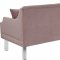 Roxy Sofa 635 in Pink Velvet Fabric by Meridian w/Options