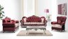 Rabia Sofa, Loveseat & Chair Set in Red Fabric