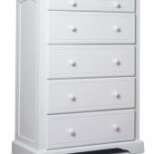 Satin White Finish Modern Five-Drawer High Chest