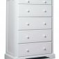 Satin White Finish Modern Five-Drawer High Chest