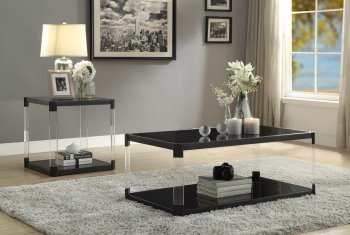 Mehta Coffee & 2 End Table Set in Black 3613 by Homelegance [HECT-3613 Mehta]