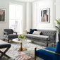 Concur Sofa in Gray Velvet Fabric by Modway w/Options