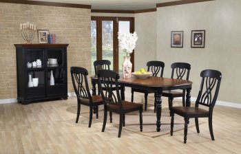 Black & Cherry Two-Tone Finish Modern 5Pc Dining Set w/Options [WDDS-1203]