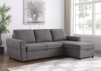 Samantha Sleeper Sectional Sofa 511088 in Gray Fabric by Coaster [CRSS-511088 Samantha]